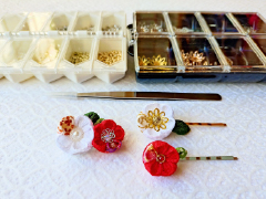 ＜伝統工芸＞つまみ細工で梅の花をつくろう